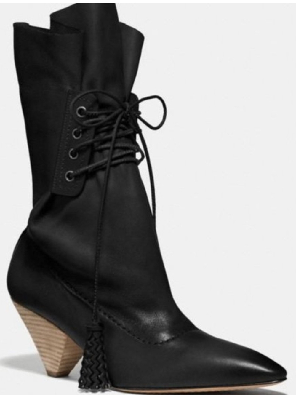 New COACH Lace Up Tassel Boot
